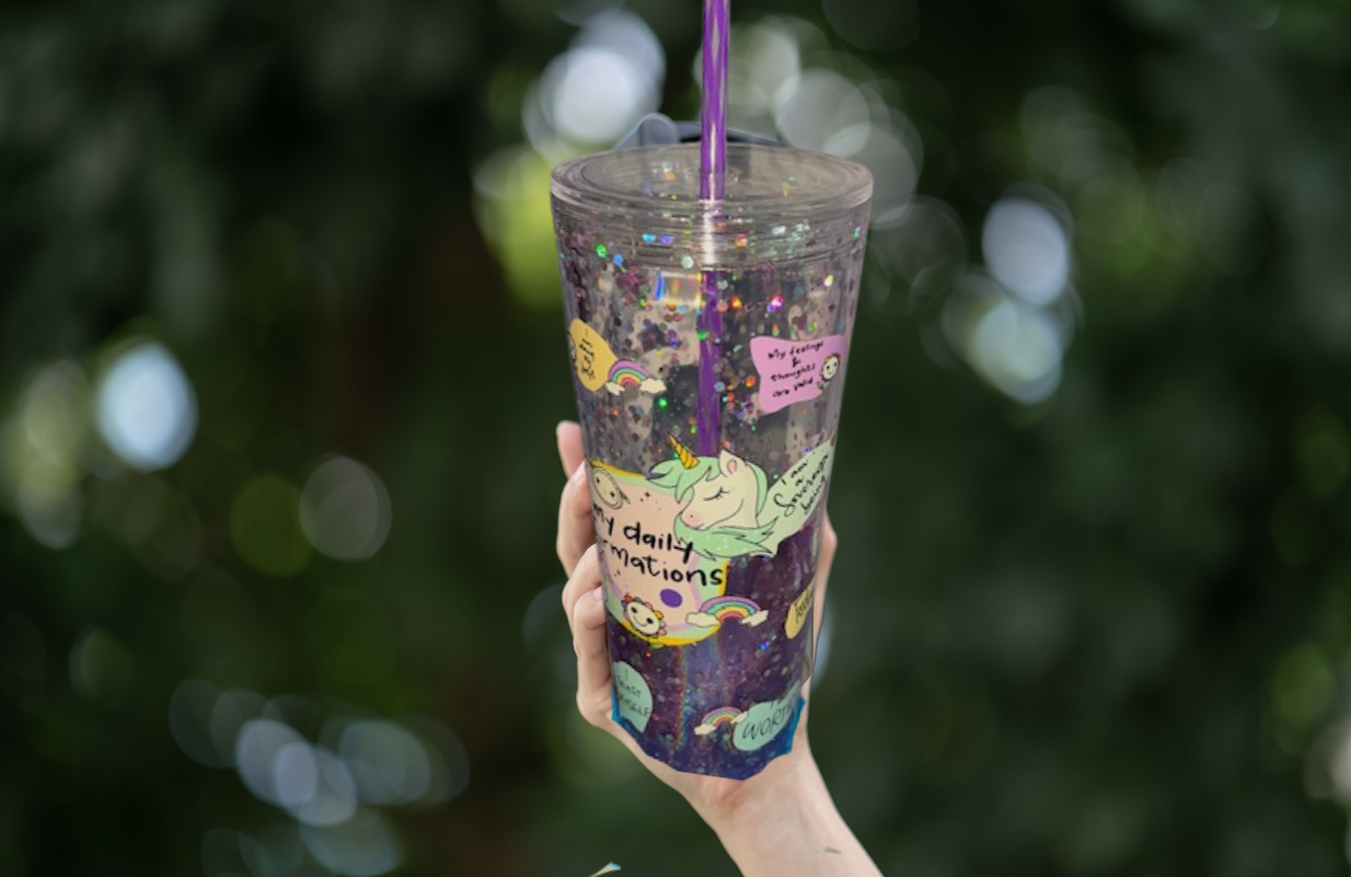 24 oz Snow globe tumbler