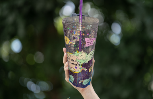 24 oz Snow globe tumbler